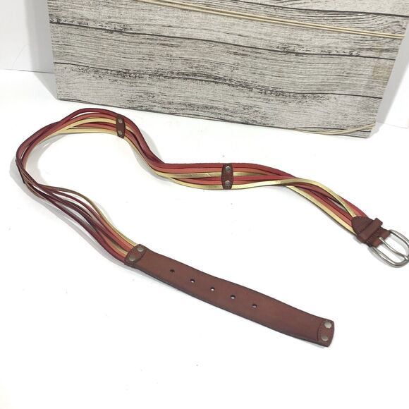Fossil Leather Multi-Color Braided Belt Size Large Women’s EUC - Picture 5 of 7